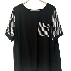 🌺Curve Striped T Shirt With Pocket